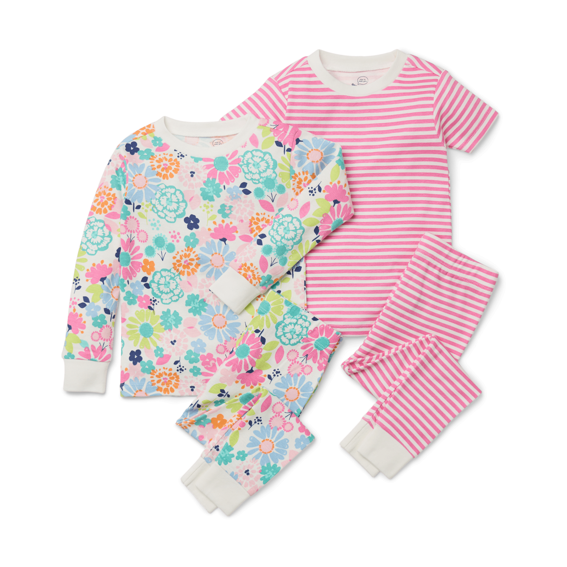 Small Story Pajamas Set 2 Pack - Pretty Floral, 4 T.