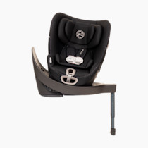 Cybex Sirona S with Convertible Car Seat, 360° Rotating Seat, Rear-Facing or Forward-Facing Car Seat, Easy Installation, SensorSafe Chest Clip, Instant Safety Alerts, Urban Black