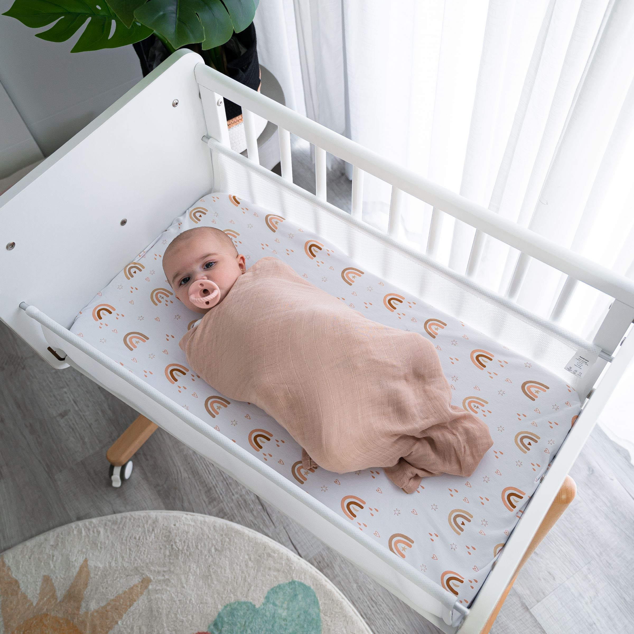 Comfy Cubs Muslin Swaddle Blankets Set (4 Pack) - Pacific, Cedar, Sage, Blush.