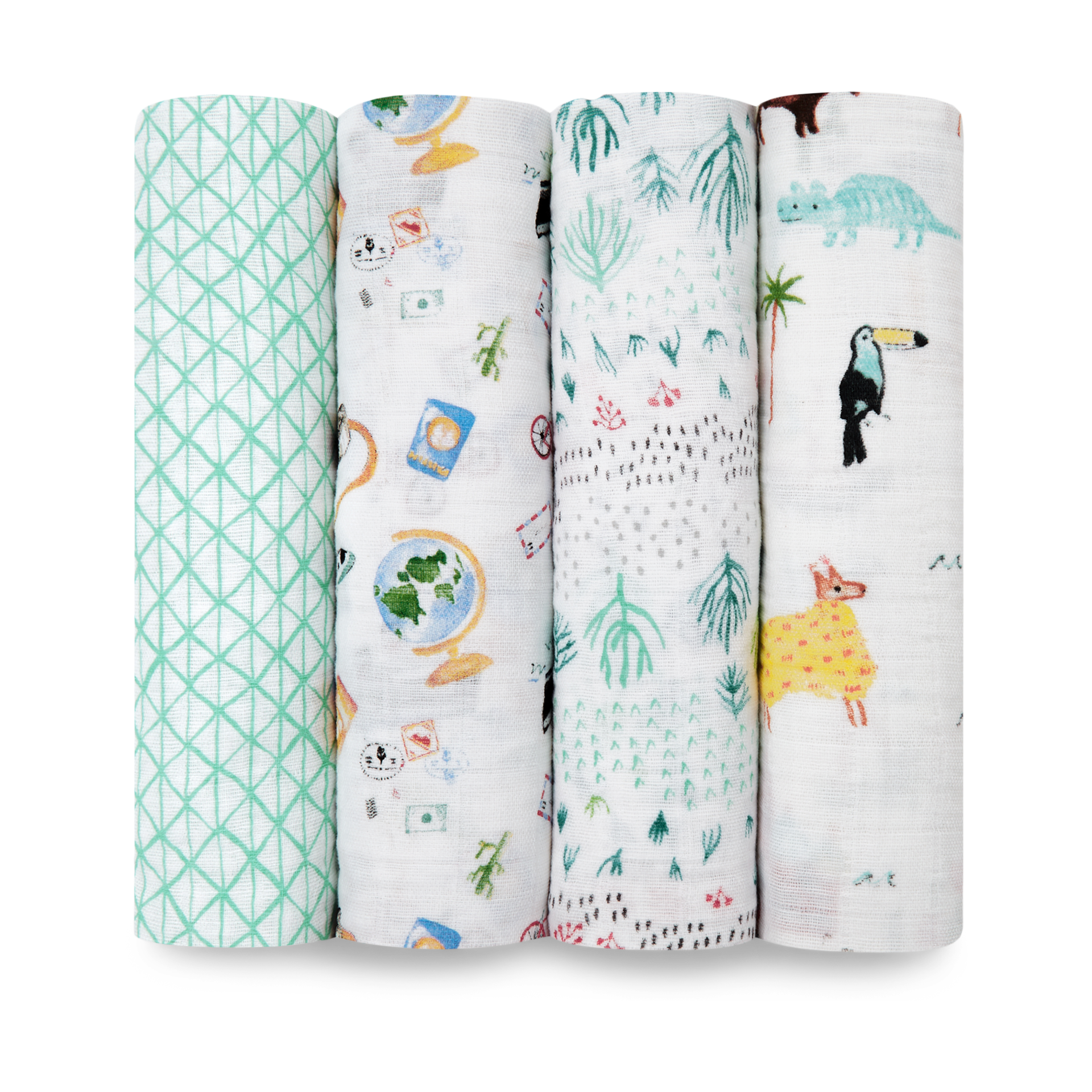 Aden + Anais Cotton Muslin Swaddle 4-Pack - Around The World - $69.99.