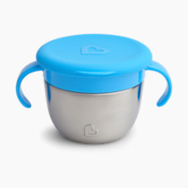 Munchkin® Snack+™ Stainless Steel Snack Catcher Cup with Lid, 9 Ounce, Blue, 1 Pack