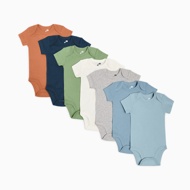 Organic Cotton Solid Short Sleeve Bodysuit (7 Pack).
