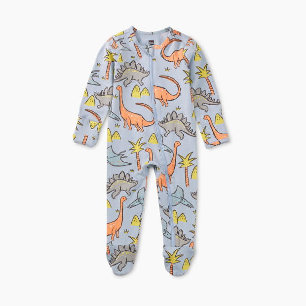 Tea Collection Footed Zip Front Baby Romper - Baby Dinos, Nb.