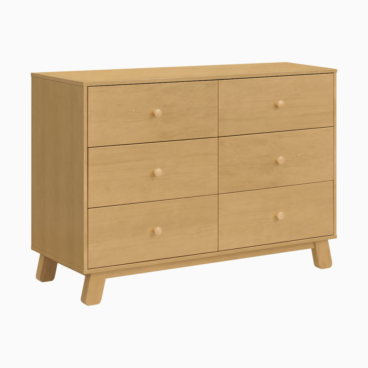 babyletto Hudson Modern 6-Drawer Assembled Double Dresser - Honey.