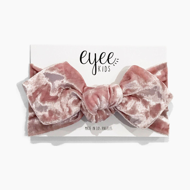 Eyee Kids Top Knot Headband - Blush Crushed Velvet, 0-6 Months.