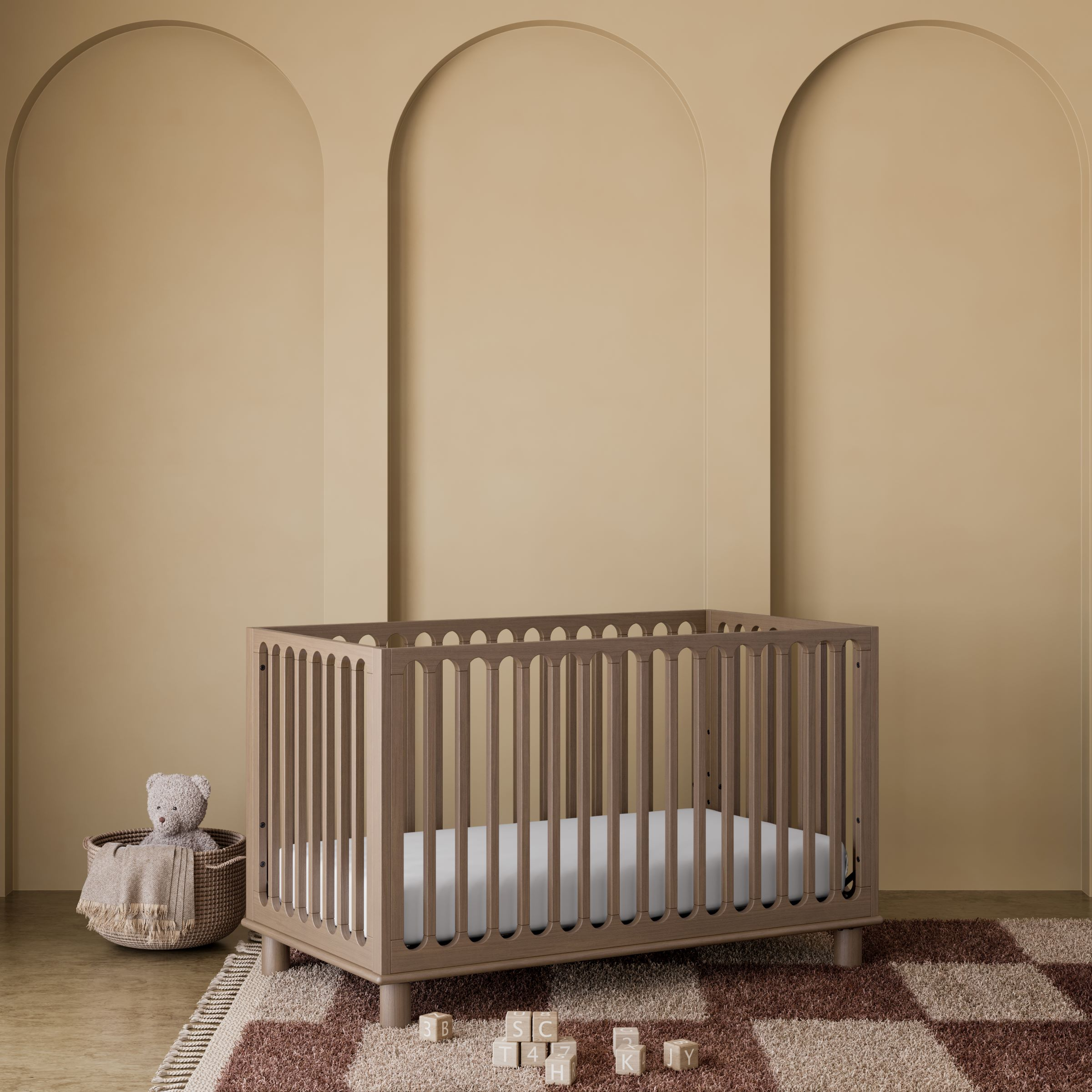 Storkcraft Sicily Deluxe 3-in-1 Convertible Crib - Hazelnut.
