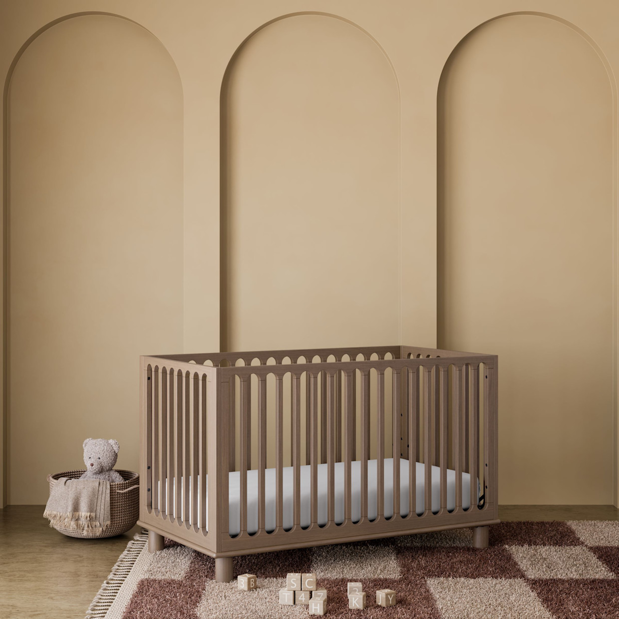 Storkcraft Sicily Deluxe 3-in-1 Convertible Crib - Hazelnut.