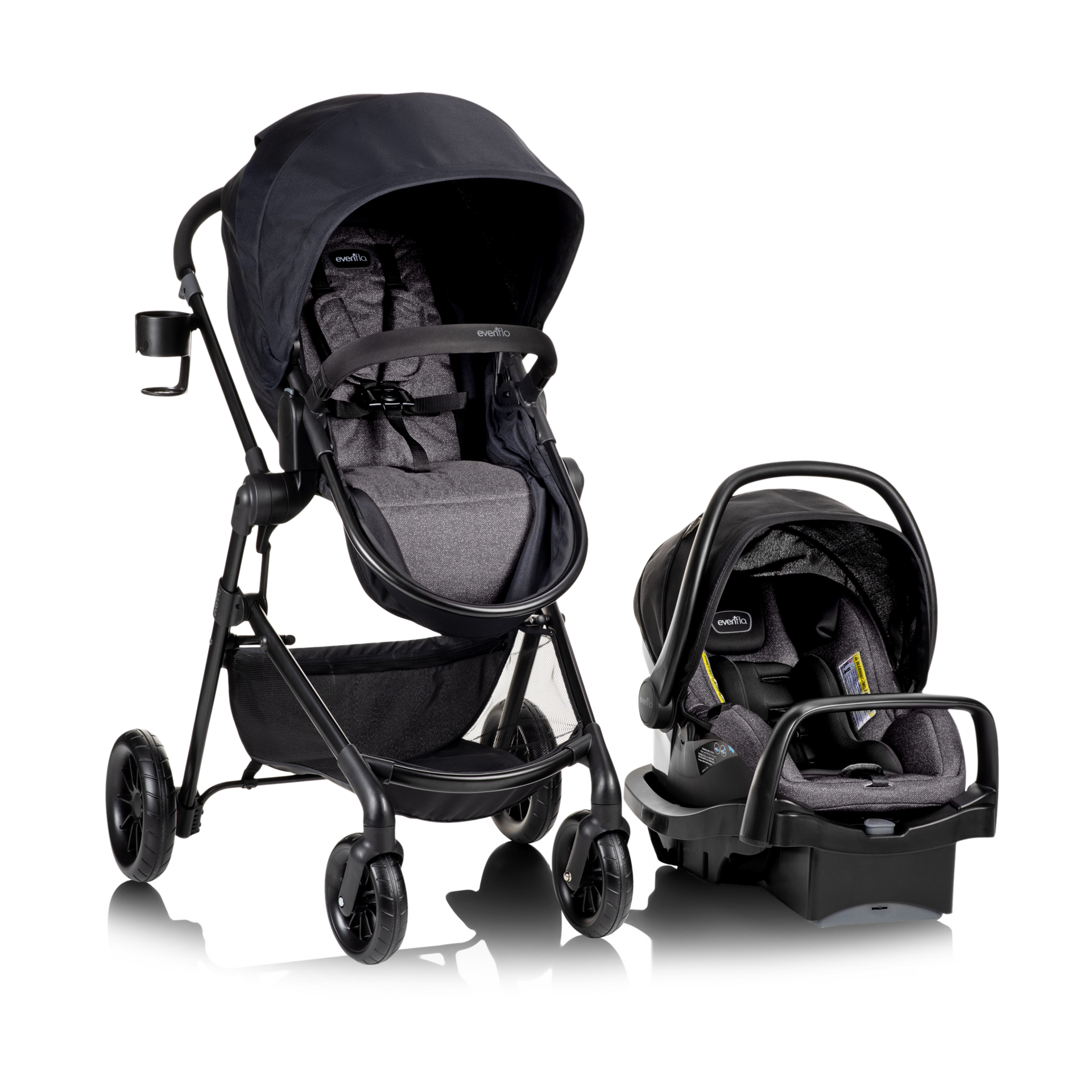 Evenflo Pivot Modular Travel System with LiteMax Infant Car Seat.
