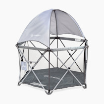 Baby Delight Go with Me Eclipse Deluxe Portable Playard | Playpen | Sun Canopy | Indoor and Outdoor | Ultra Padded Nylon Floor | Elephant Grey