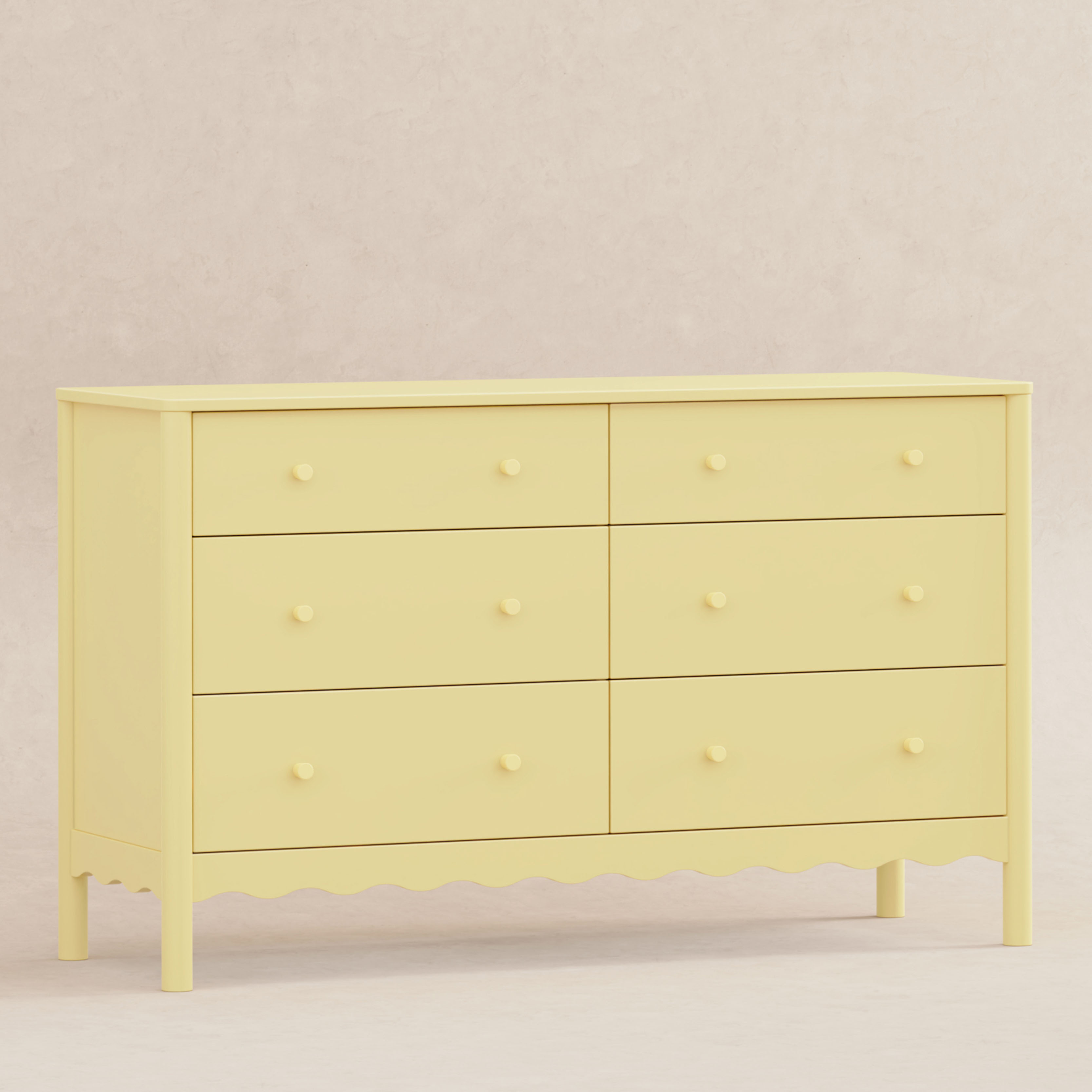 babyletto Swell 6-Drawer Assembled Dresser - Pale Yellow.