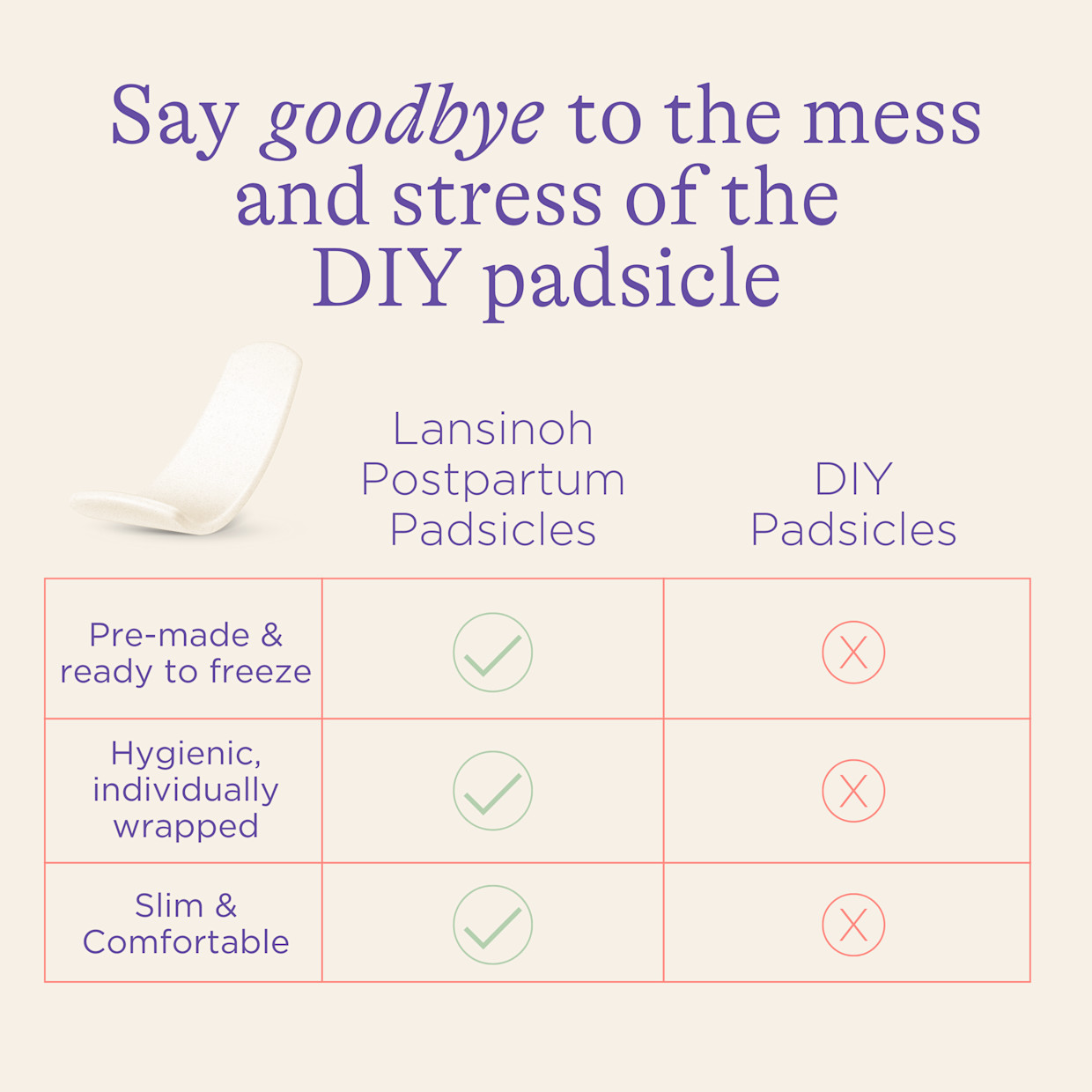 Lansinoh Postpartum Padsicles.