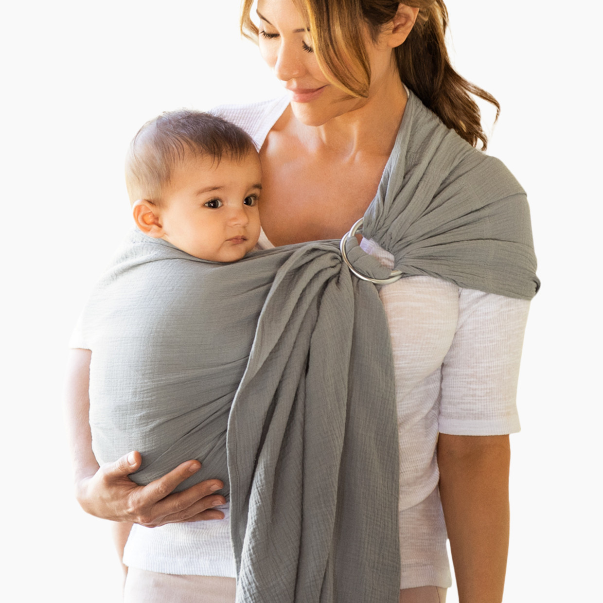 Moby Double Gauze Ring Sling - Pewter.