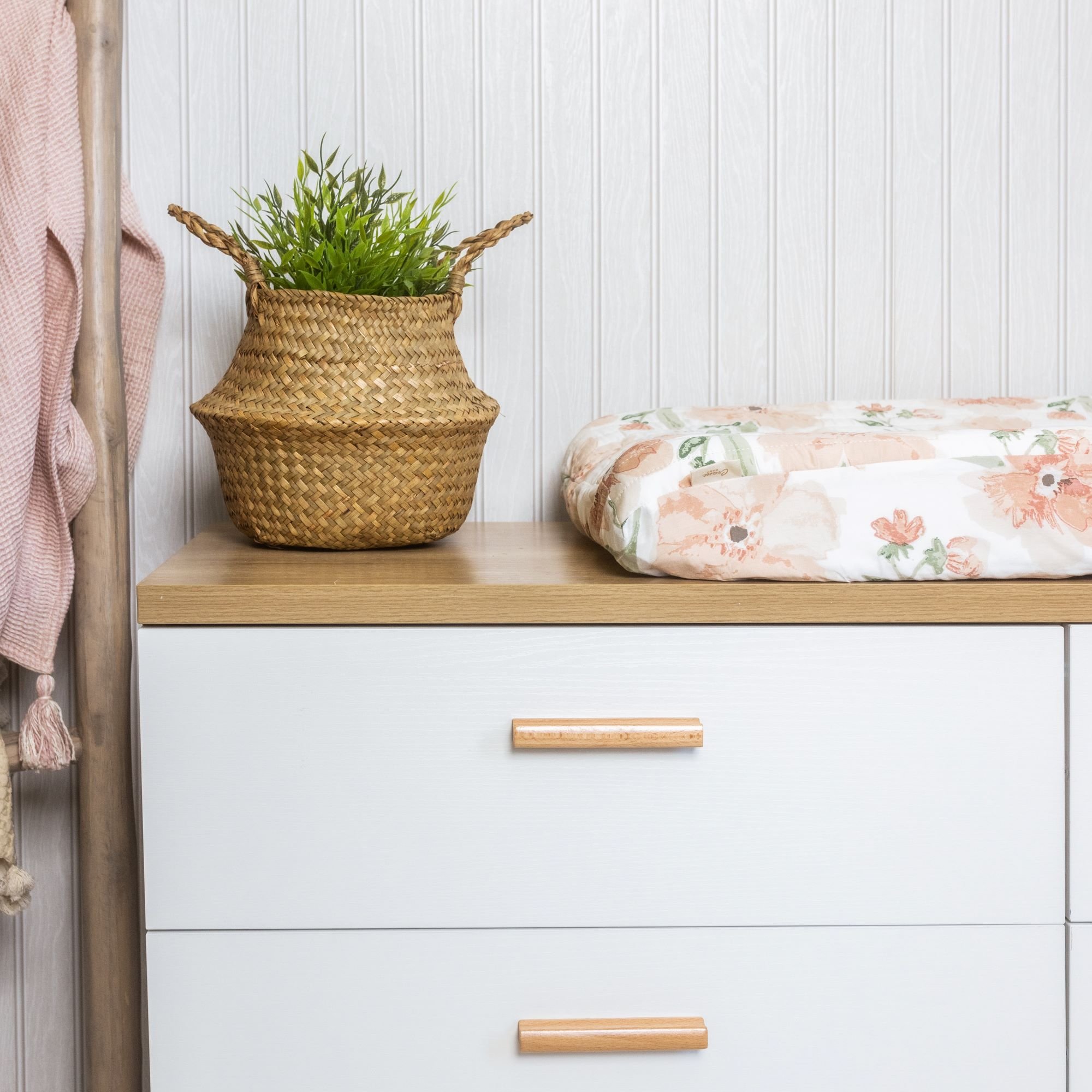 Crane Baby Cotton Quilted Change Pad Cover - Parker Floral.