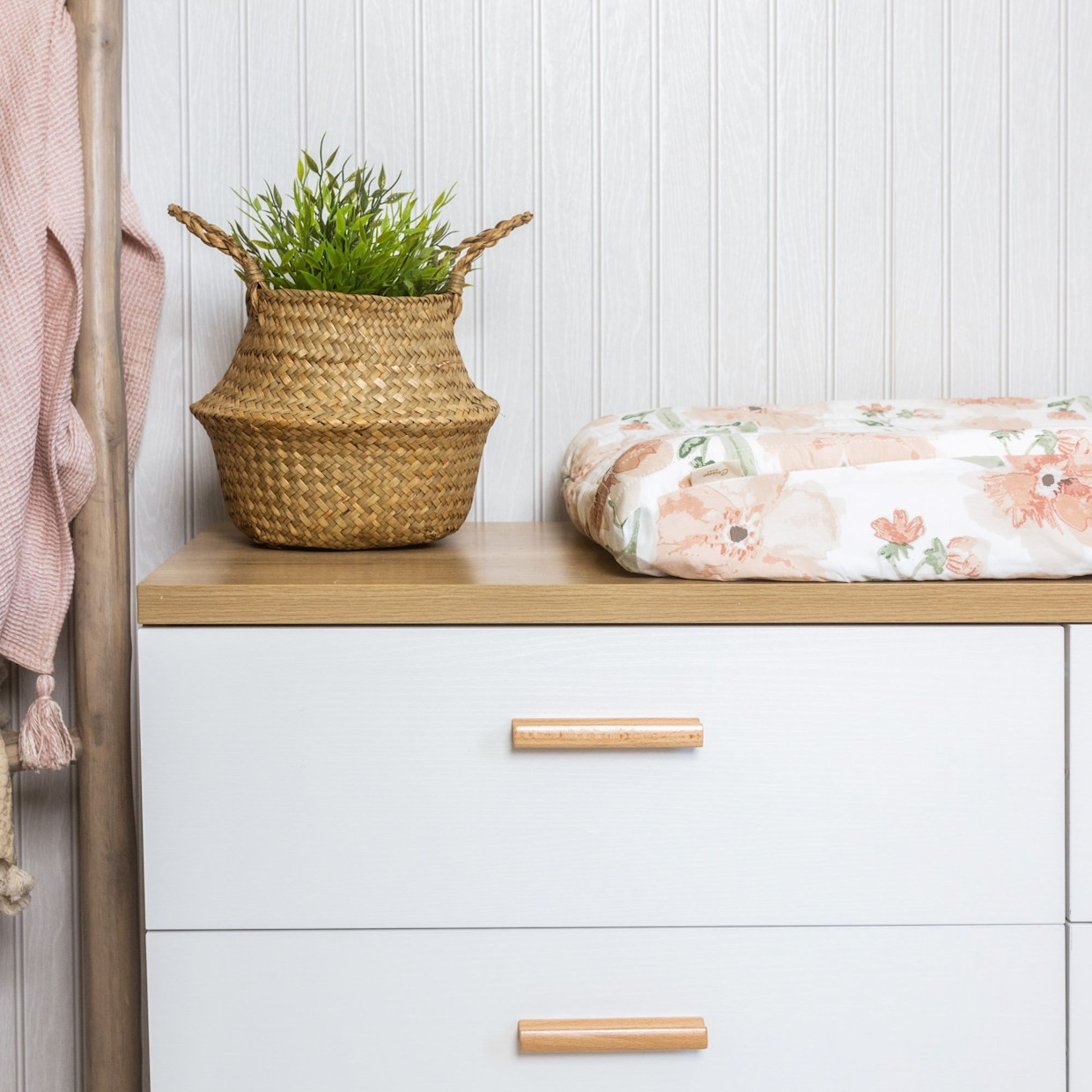 Crane Baby Cotton Quilted Change Pad Cover - Parker Floral.