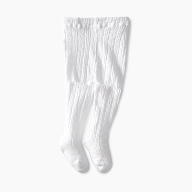 Jefferies Socks Cable Knit Tights - White, 6-18 Months.