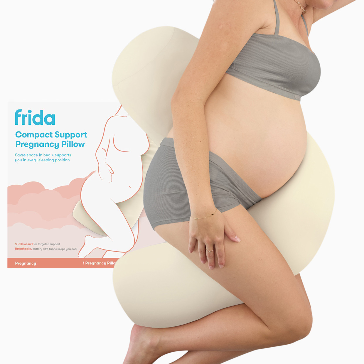 Frida Mom Compact Support Pregnancy Pillow - Ivory.
