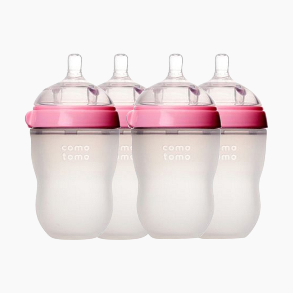 Comotomo Natural Feel Silicone Baby Bottles - Pink, 8 Oz, 4.
