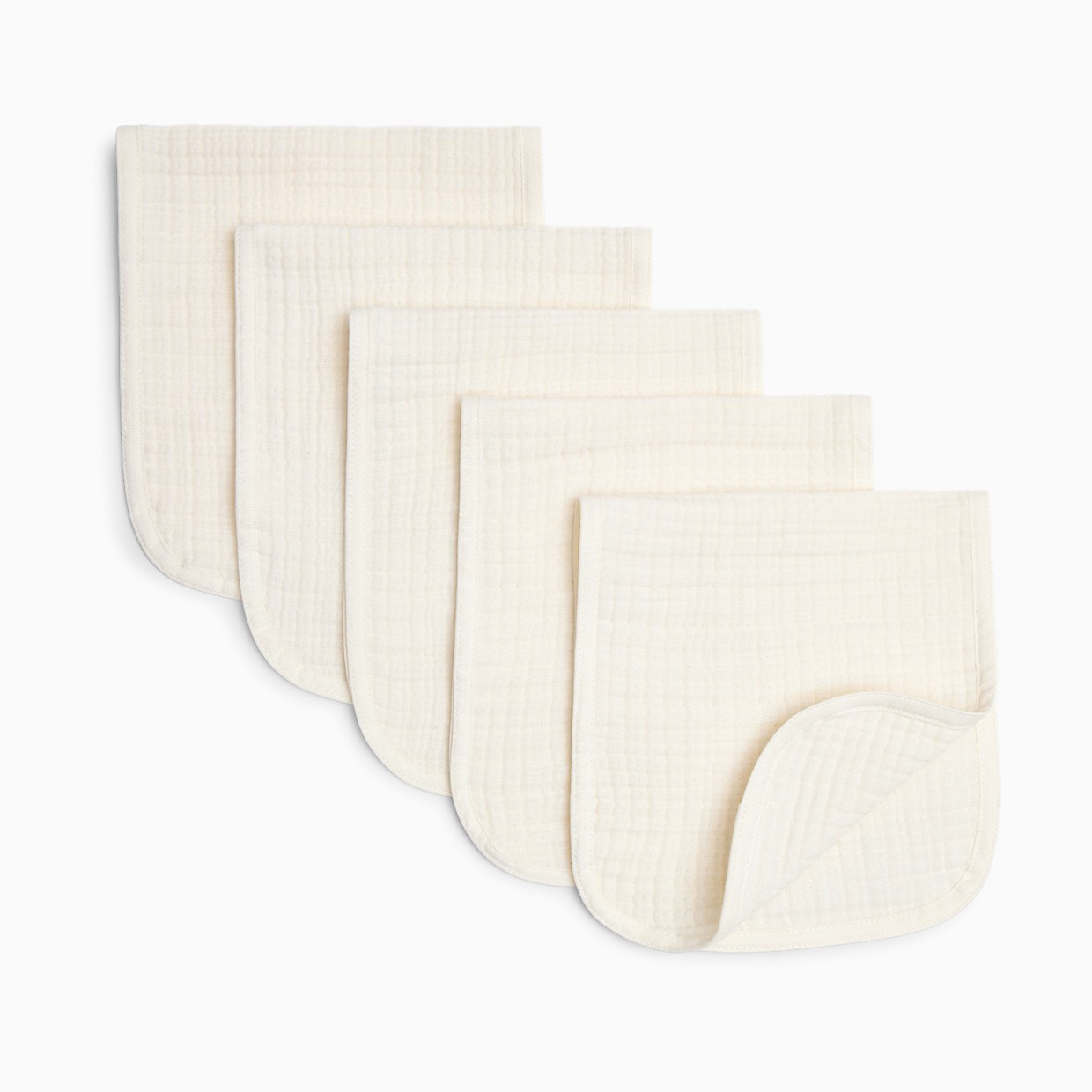 Small Story Muslin Burp Cloth (5 Pack) - White.