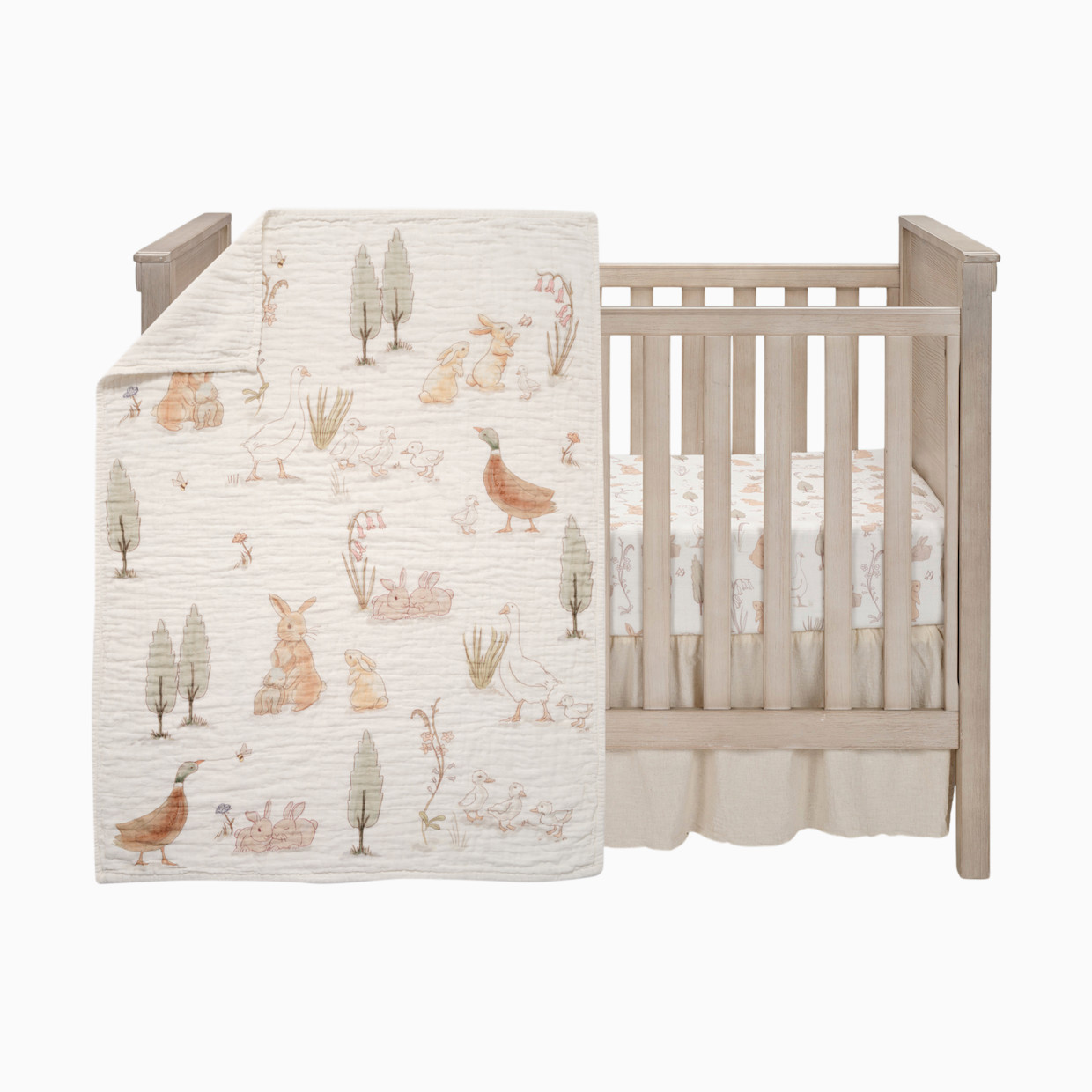 Lambs & Ivy 3-Piece Crib Bedding Set - Bunny Hop.