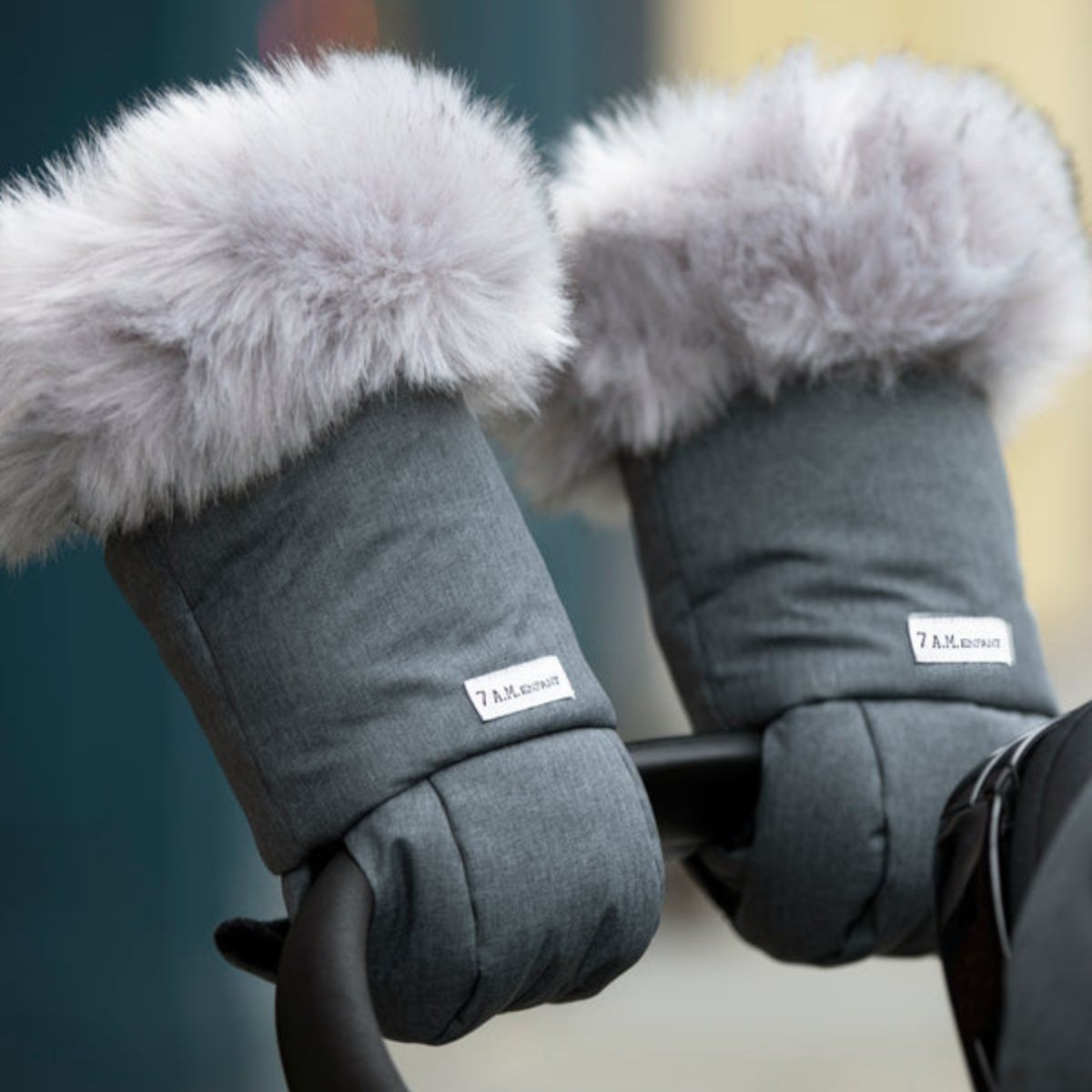 7AM Enfant Tundra Warmmuffs - Heather Grey Dark Fur.