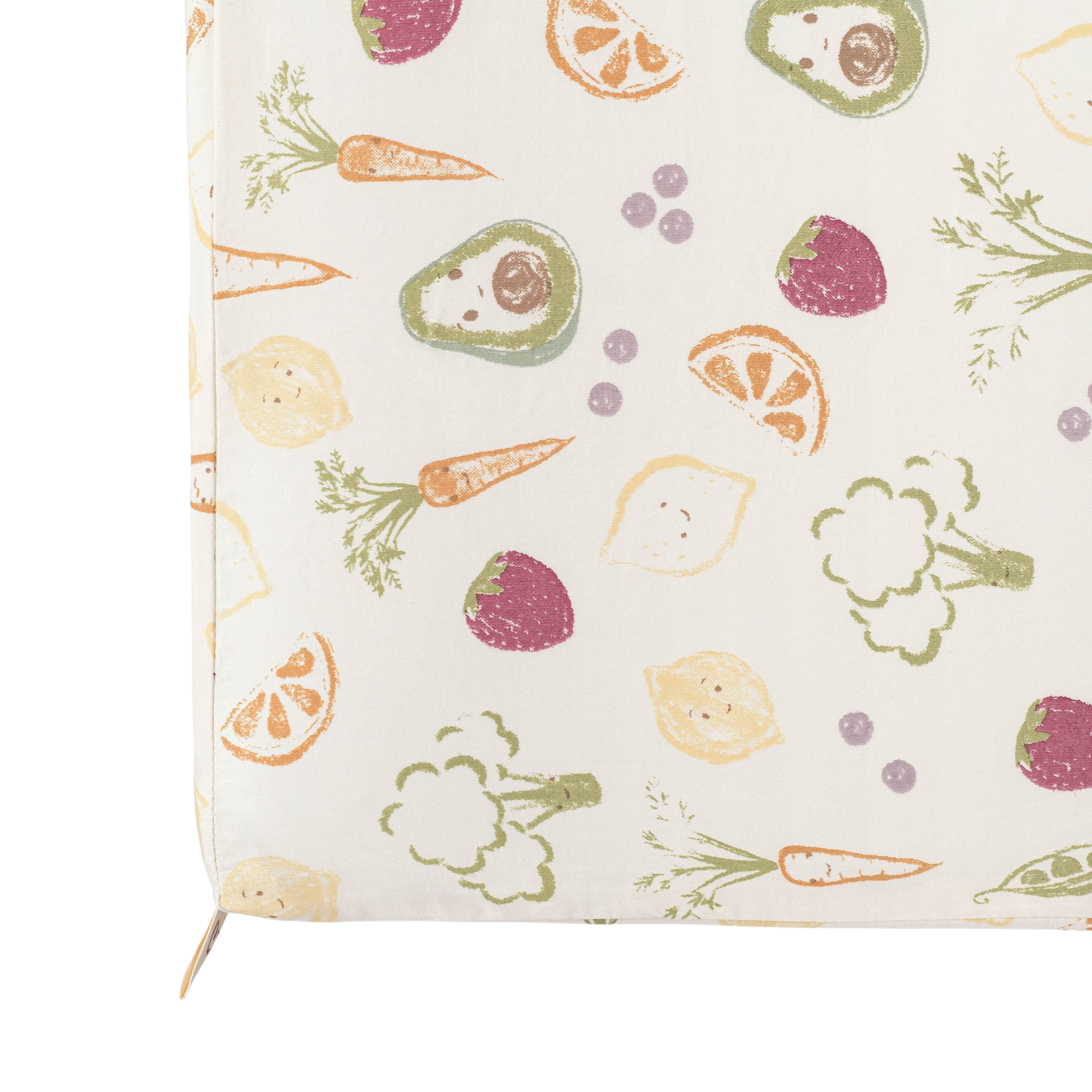 Crane Baby Cotton Sateen Crib Fitted Sheet - Clementine Fruits & Veggies.