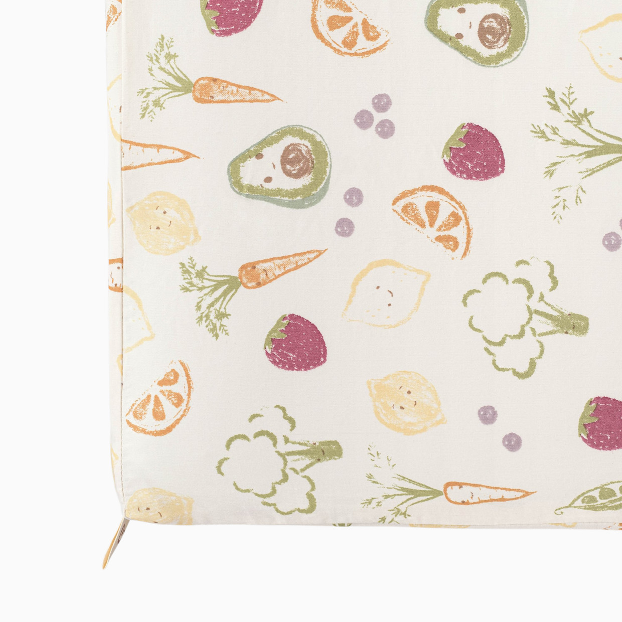 Crane Baby Cotton Sateen Crib Fitted Sheet - Clementine Fruits & Veggies.
