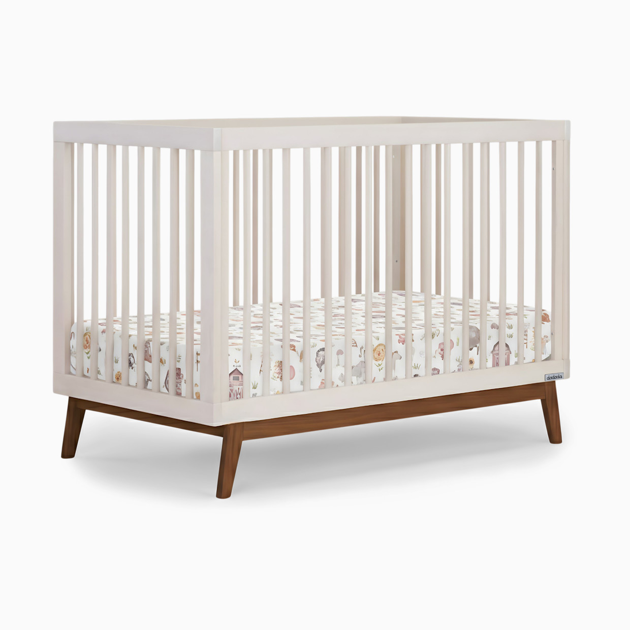 dadada Soho 3-in-1 Convertible Crib - Almond Milk/Walnut.
