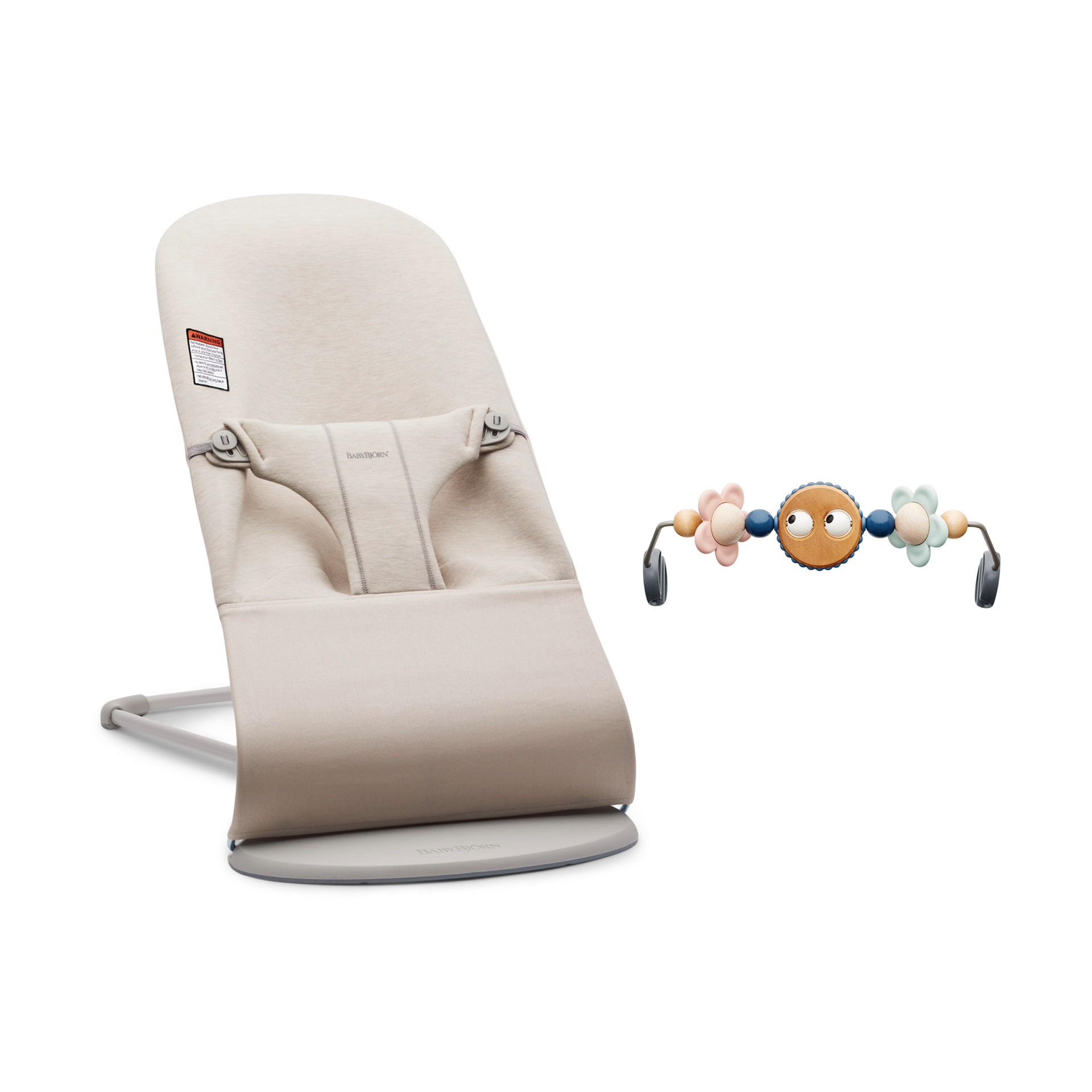 Babybjörn Bouncer Bliss and Toy Bar Bundle Light Beige/Pastels
