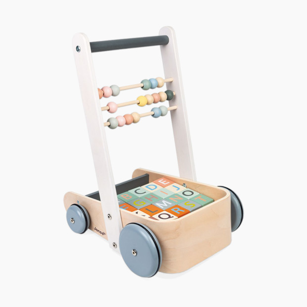 Janod Sweet Cocoon Cart with ABC Blocks.