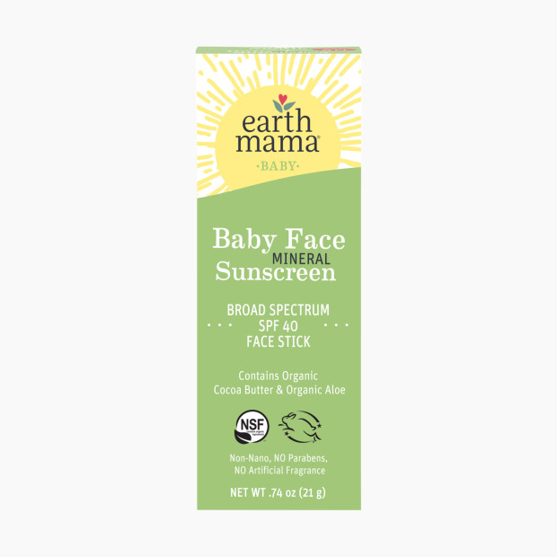 Earth Mama Baby Face Mineral Sunscreen Face Stick SPF 40.