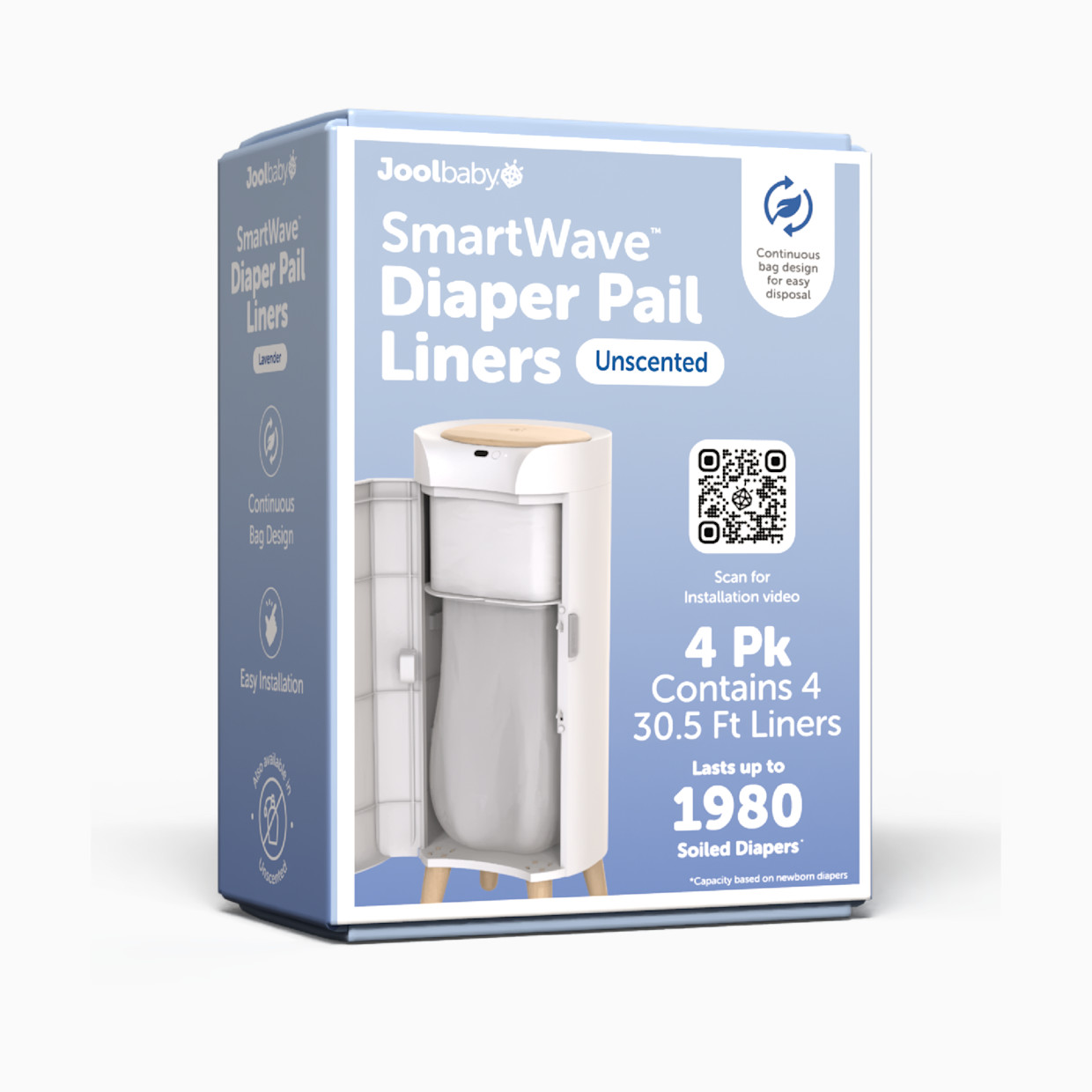 Jool Baby SmartWave Touch-Free Diaper Pail Liner Refills, 4 Pack - Unscented.