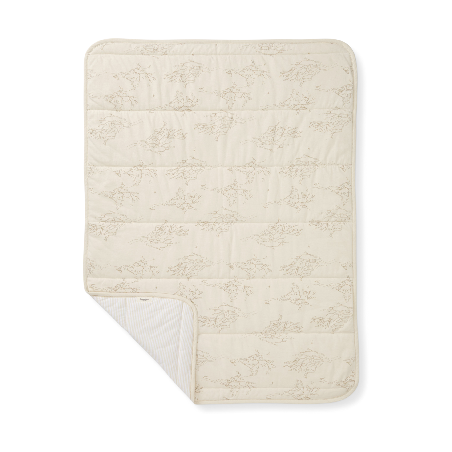 Burt's Bees Baby Reversible Organic Cotton Jersey Knit Blanket - Oat Branches.