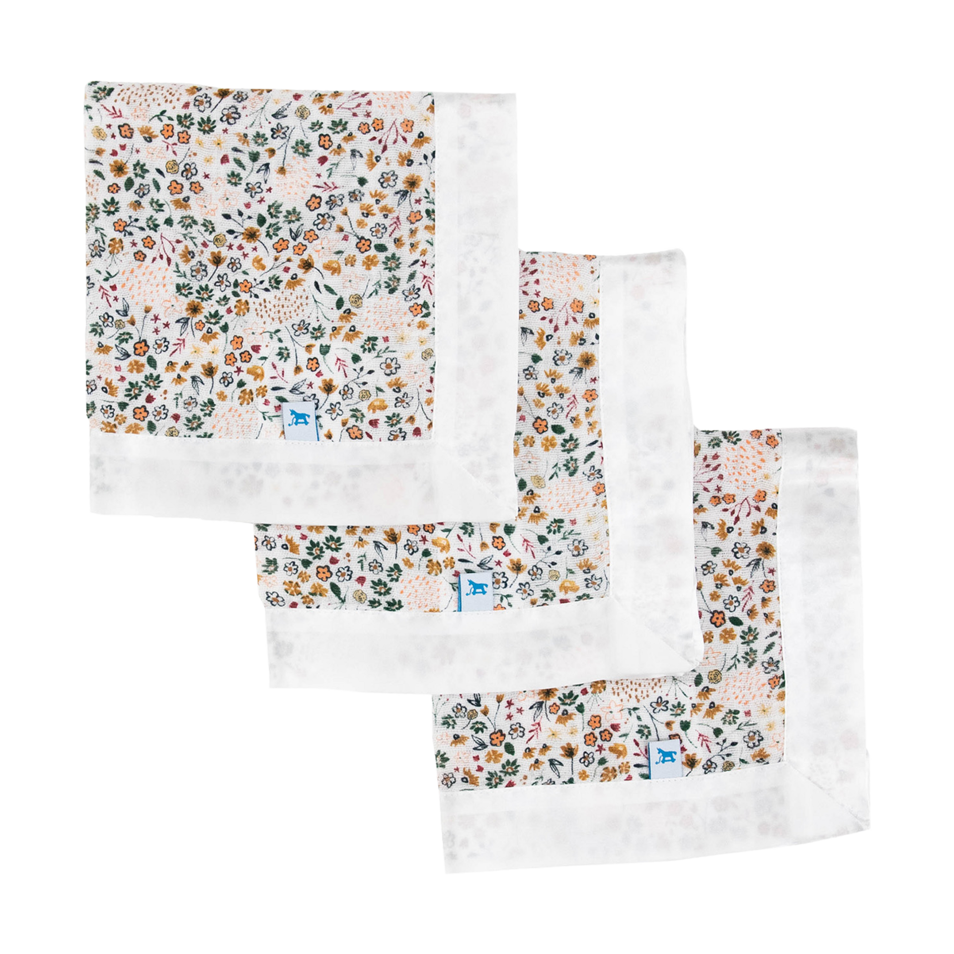 Little Unicorn Cotton Muslin Security Blanket 3Pack Pressed Petal, 3