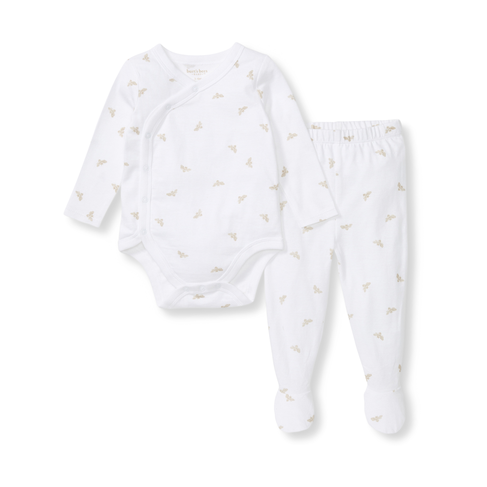 Burt's Bees Baby Organic Cotton Micro Golden Bee Bodysuit Set - Golden Bee, 0-3 M.