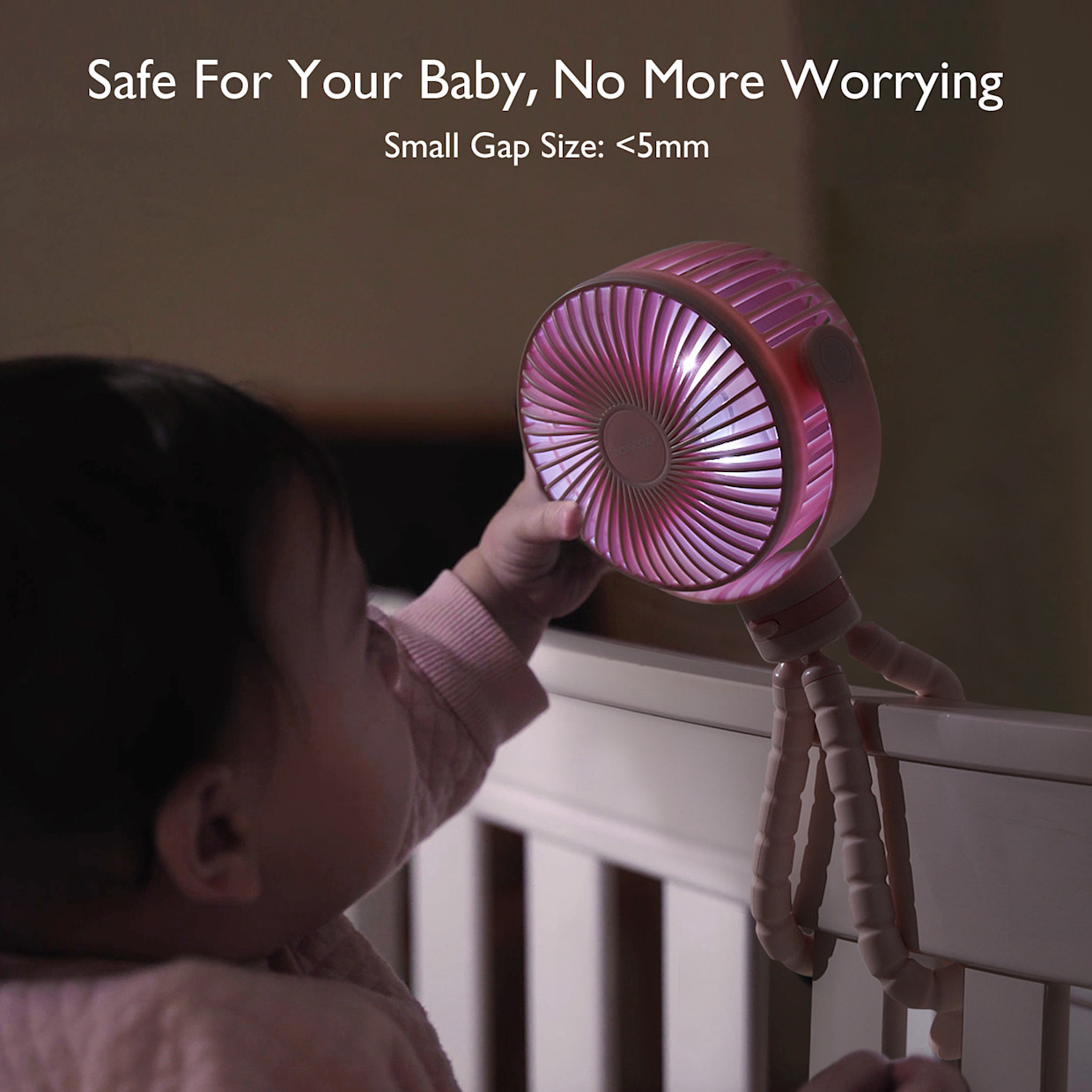 Momcozy USB Rechargeable Handheld Cooling Fan for Travel - Pink.