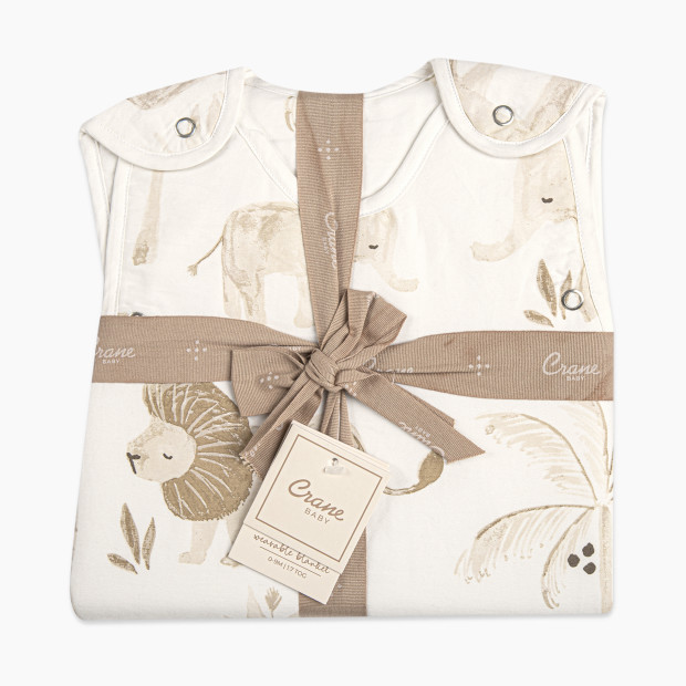 Crane Baby Cotton Sateen Wearable Blanket - Kendi Animals, 0-9 M.