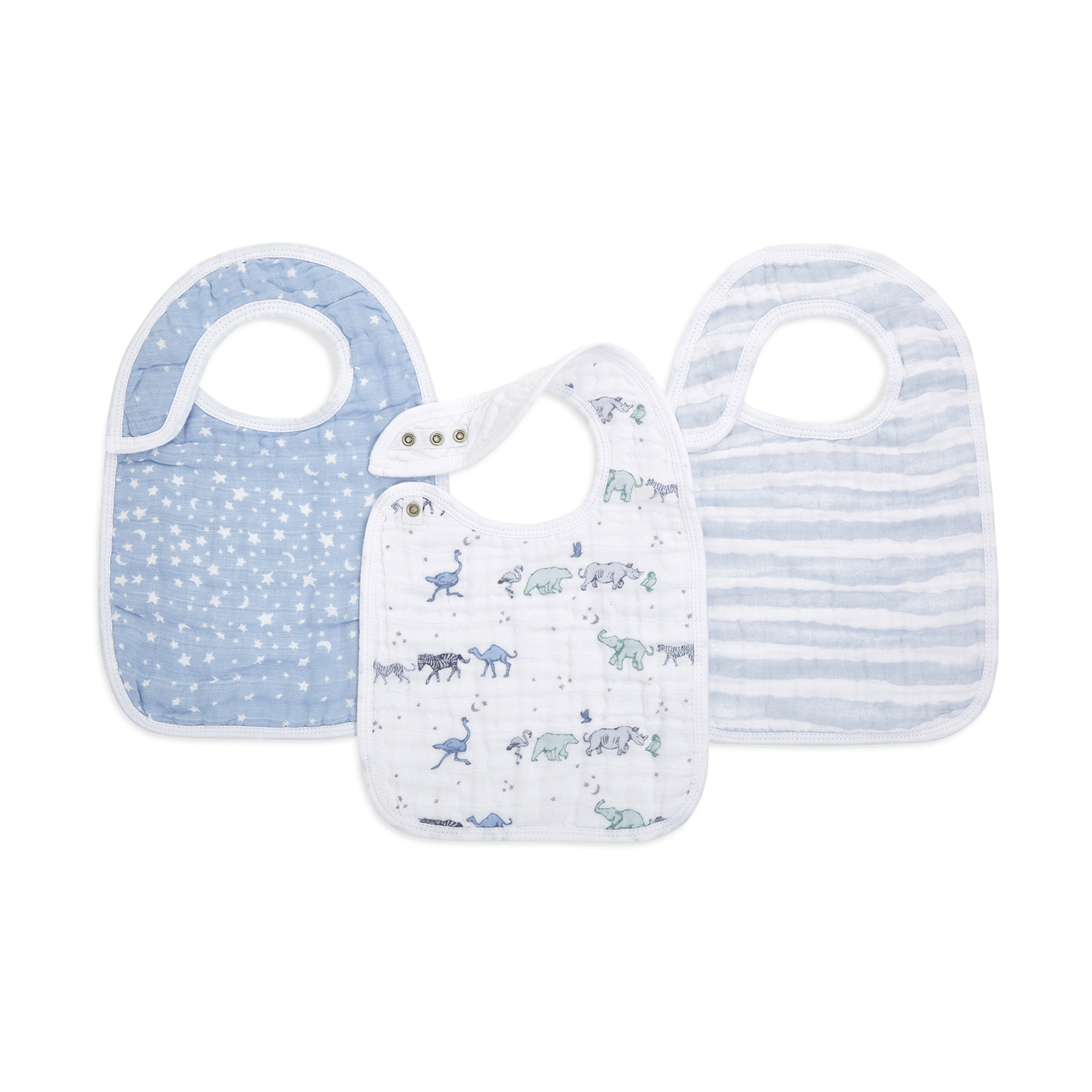 Aden + Anais Cotton Muslin Snap Bibs (3 Pack) - Rising Star.