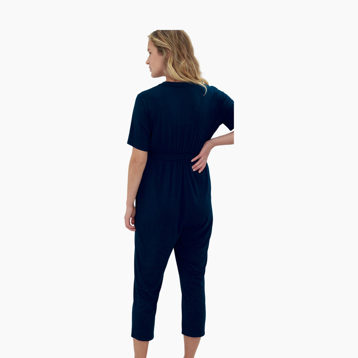 Ingrid and Isabel Everywhere Short Sleeve Jumpsuit - Gibraltar Sea, XS.
