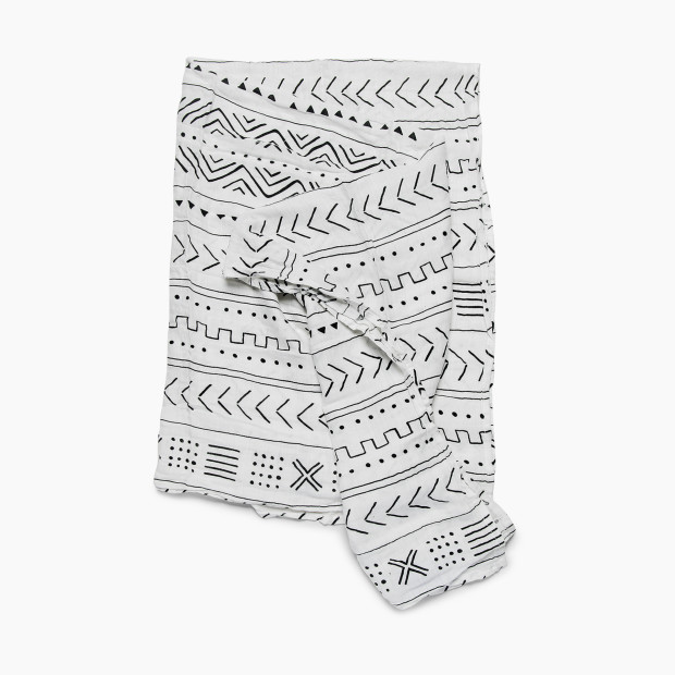 Loulou Lollipop Bamboo Muslin Swaddle - White Mudcloth.