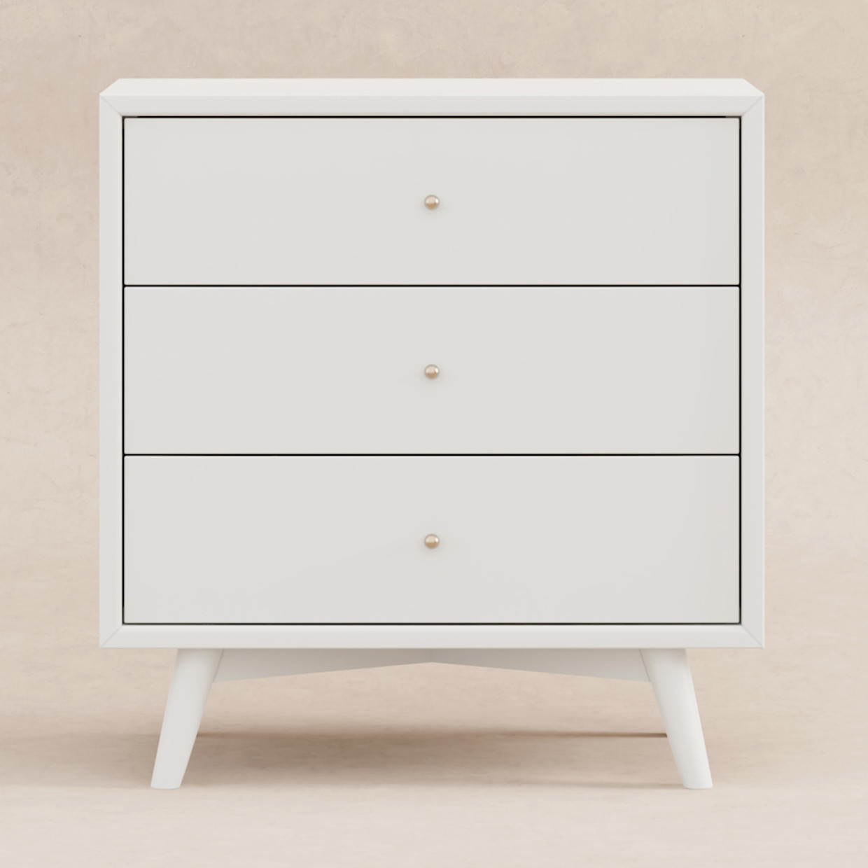 babyletto Palma 3-Drawer Assembled Dresser - White.