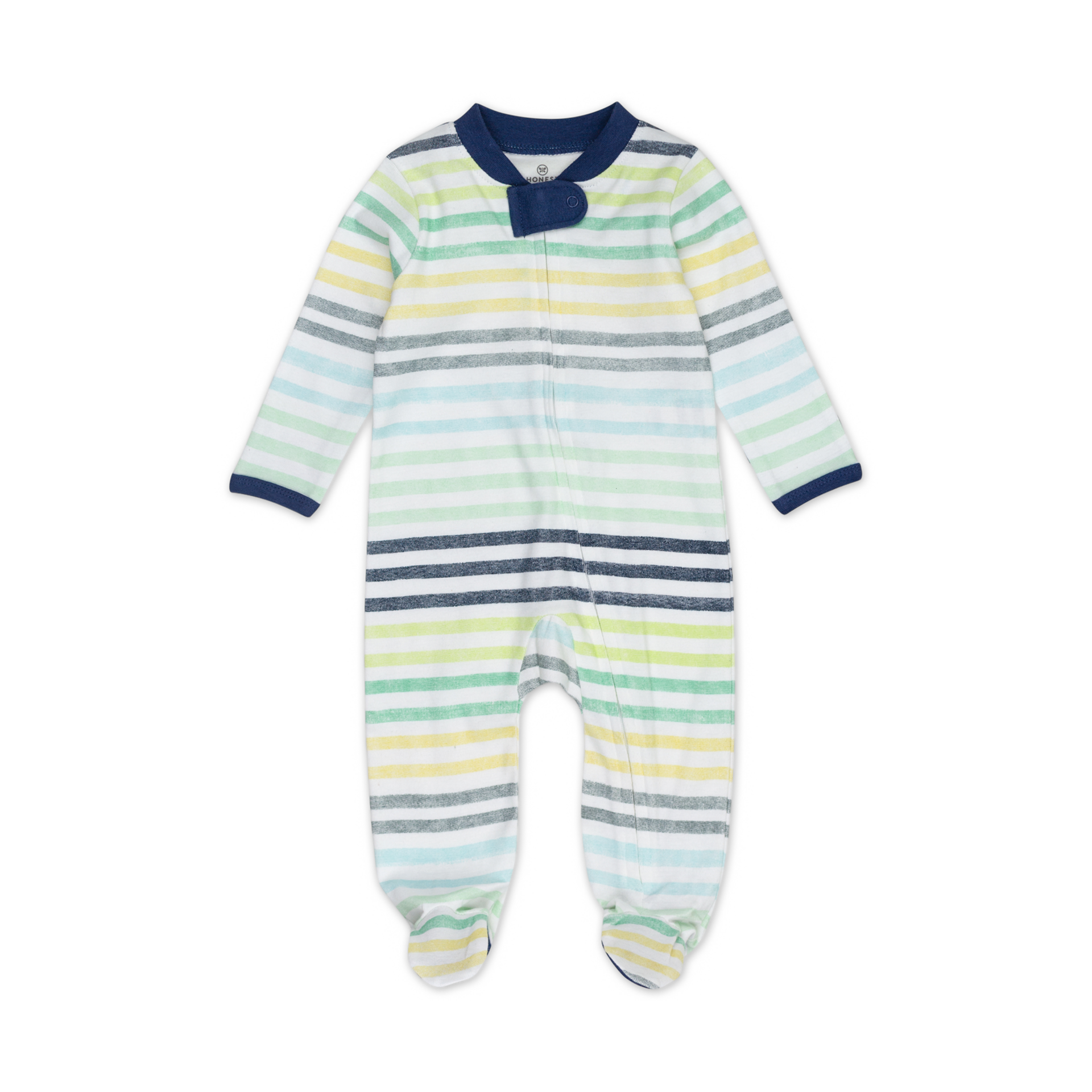 HonestBaby Sleep & Play Footed One-piece Pajama Sleeper 100% Organic Cotton, Baby Boys