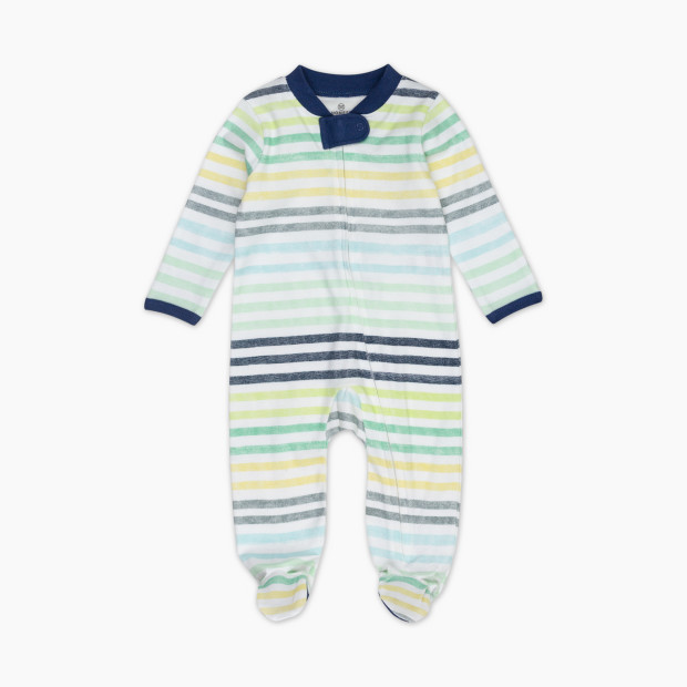 Honest Baby Clothing Sleep & Play - Organic Cotton - Rainbow Stripe Blue, 6-9 M.