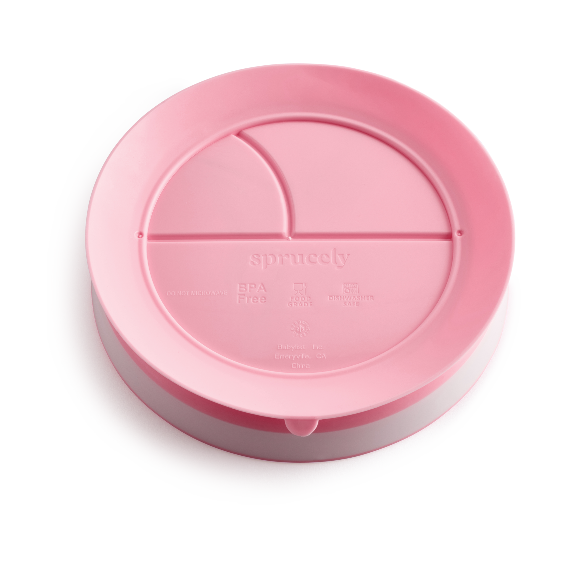 Sprucely Suction Plate - Pink/Sand, 4.