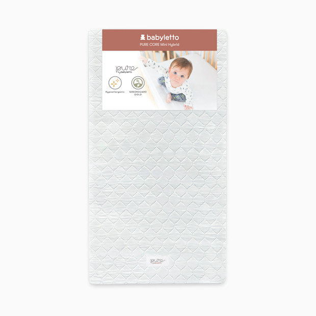 babyletto Mini Crib Size Pure Core Mattress with Hybrid Waterproof Cover.