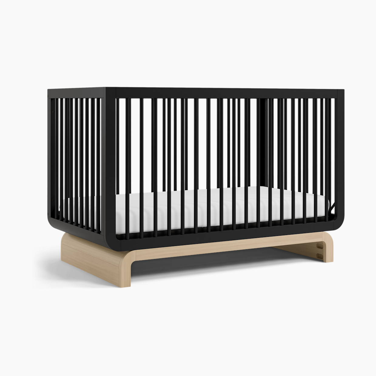 Storkcraft Santorini Deluxe 5-in-1 Convertible Crib - Black With Driftwood.