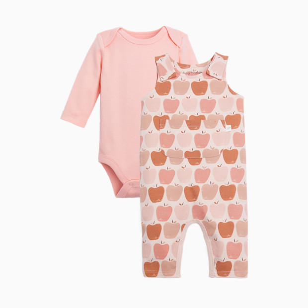 Tiny Kind Long Sleeve Bodysuit and Overall Set - Apples, 3-6 M.