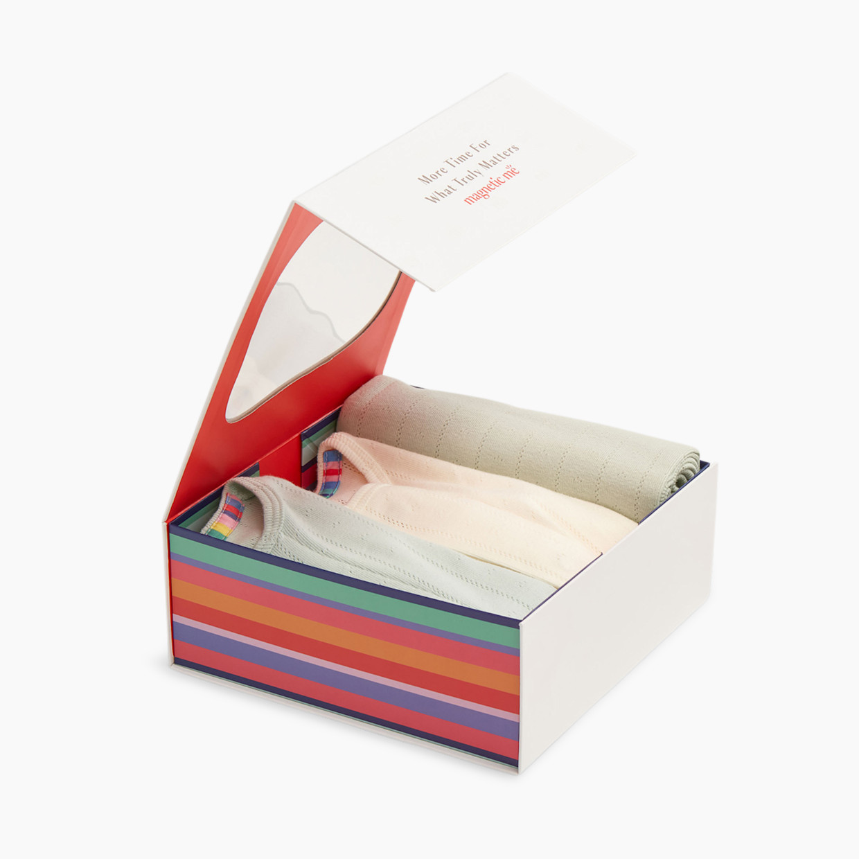 Magnetic Me Pointelle Organic Magnetic 3 Piece Gift Set - Moonlight Pointelle, Newborn.