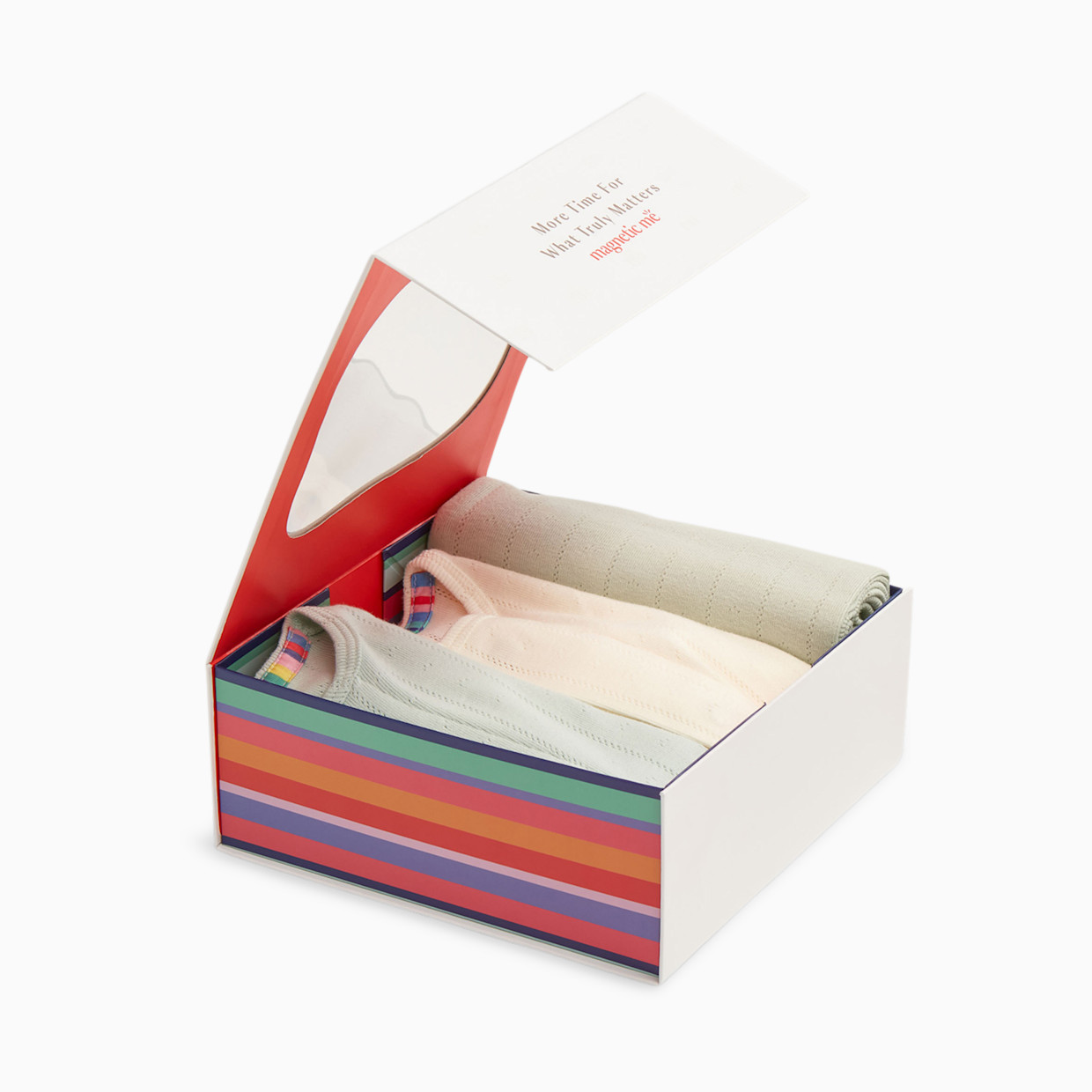 Magnetic Me Pointelle Organic Magnetic 3 Piece Gift Set - Moonlight Pointelle, Newborn.