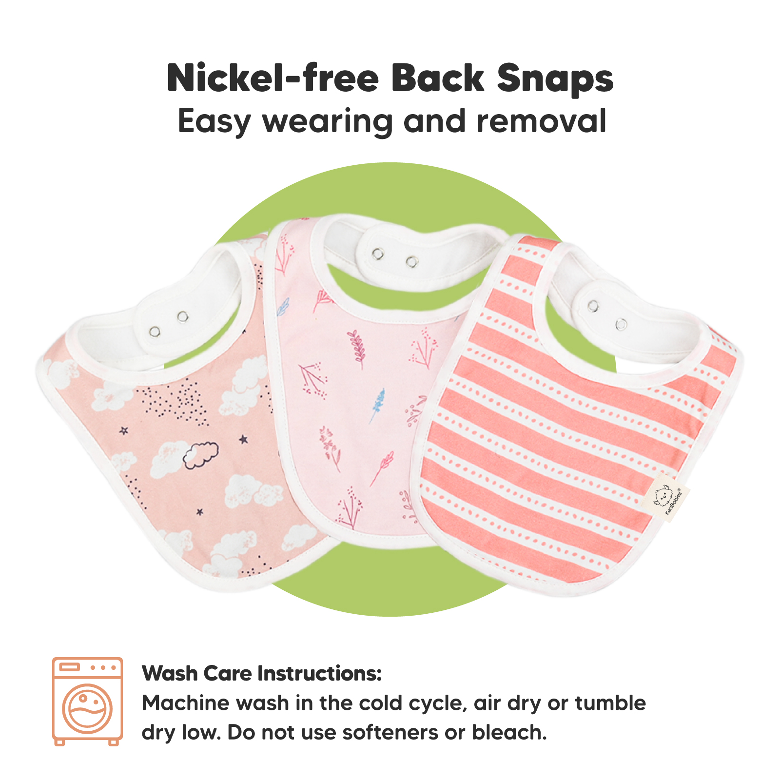 KeaBabies Urban Drool Bibs (8 Pack) - Sweet Charm, 8.