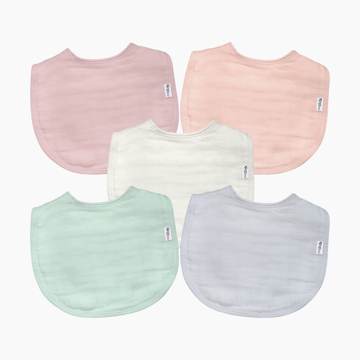 GREEN SPROUTS Muslin Bibs (5 Pack) - Rose.